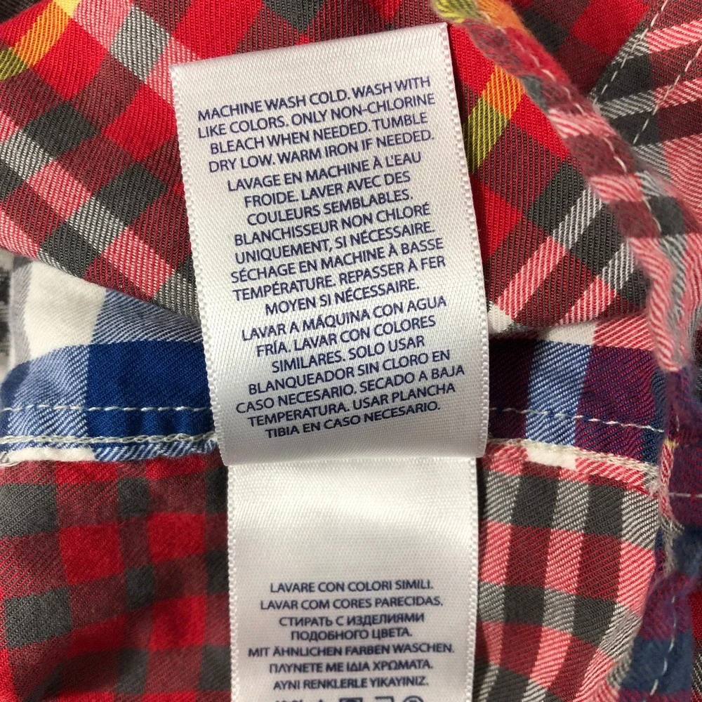Polo Ralph Lauren Button Up Shirt Boys Large 14-16 Plaid Red Rugged Outdoor
